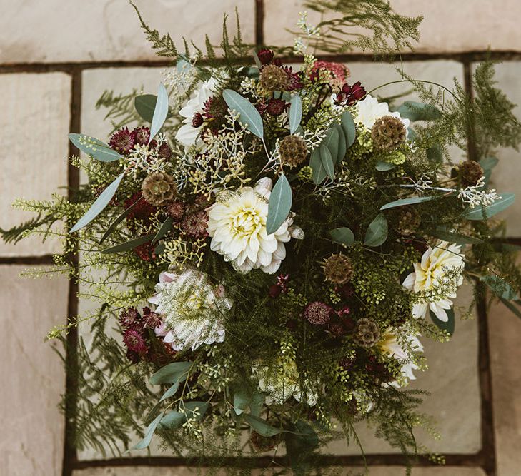 Bridal Bouquet with Wild Flowers and Foliage