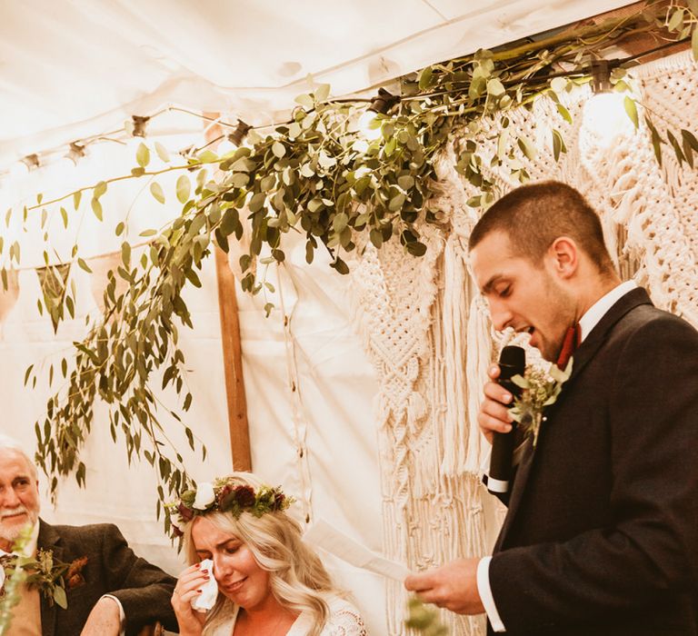 Bride in Tears During Groom's Speech