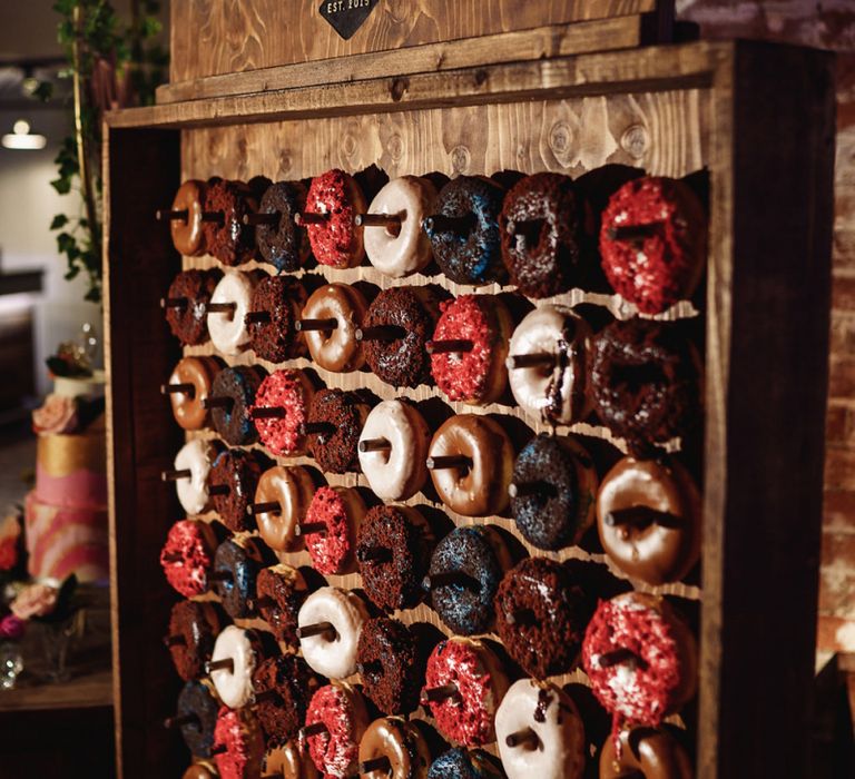 Wooden Doughnut Wall Wedding Decor and Favours