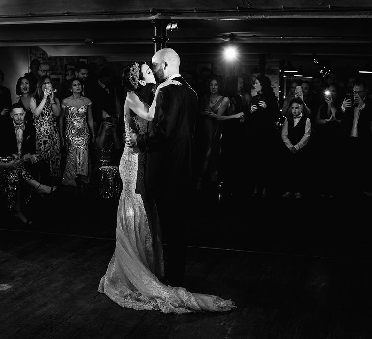 First Dance with Bride in Martina Liana Wedding Dress and Groom in Tom Ford Suit