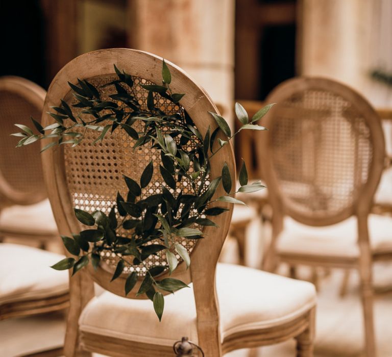 Wedding chair decor at Croatian wedding