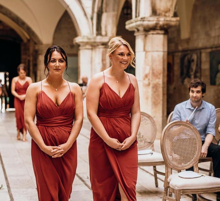 Red bridesmaid dresses