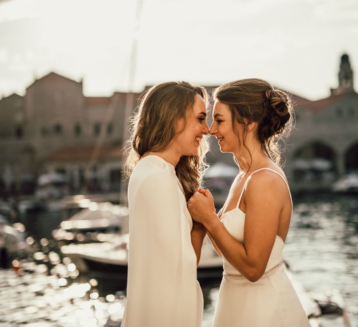 Newlywed same-sex couple at Dubrovnik wedding