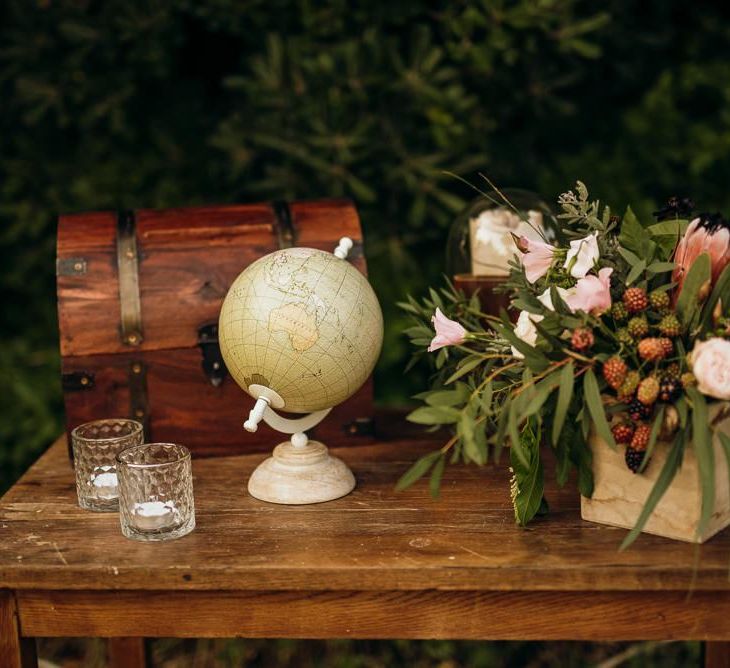 Rustic wedding decor for destination wedding