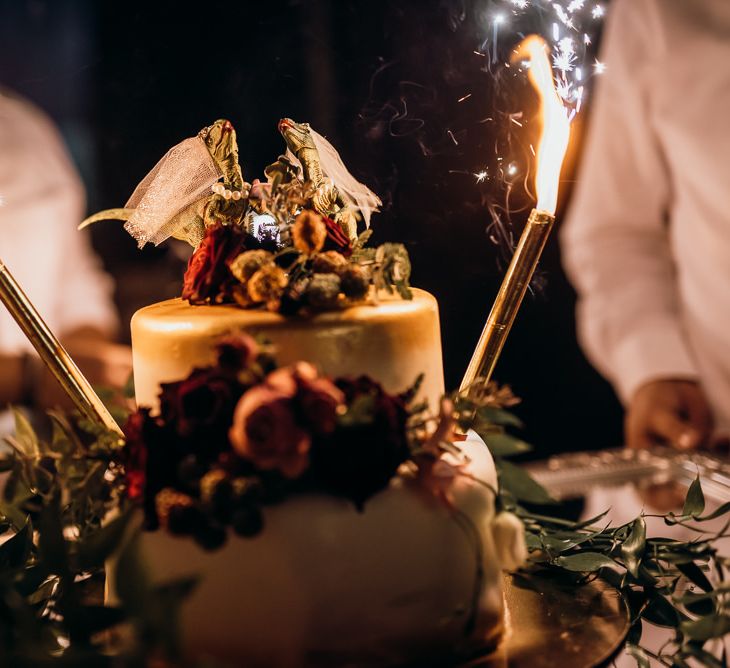 Wedding cake for rustic outdoor wedding