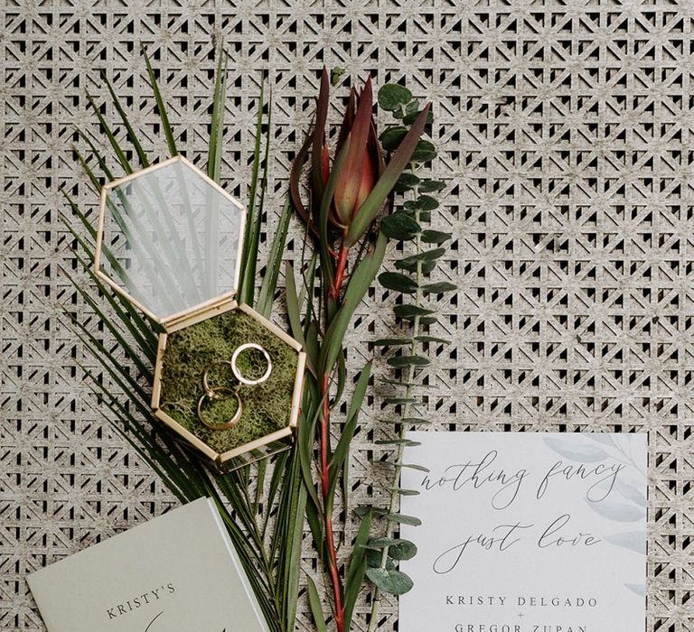 Wedding stationary at industrial boho styled Brooklyn elopement