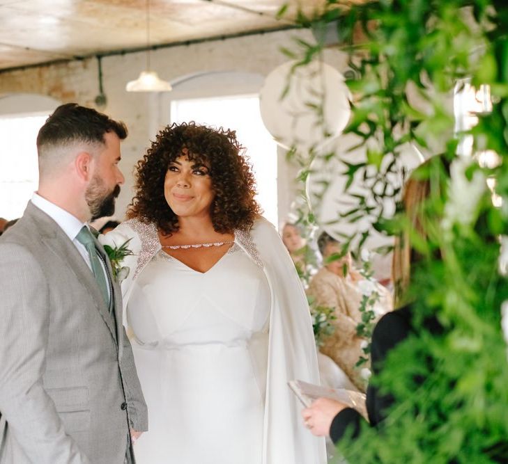 Bride and groom at the altar