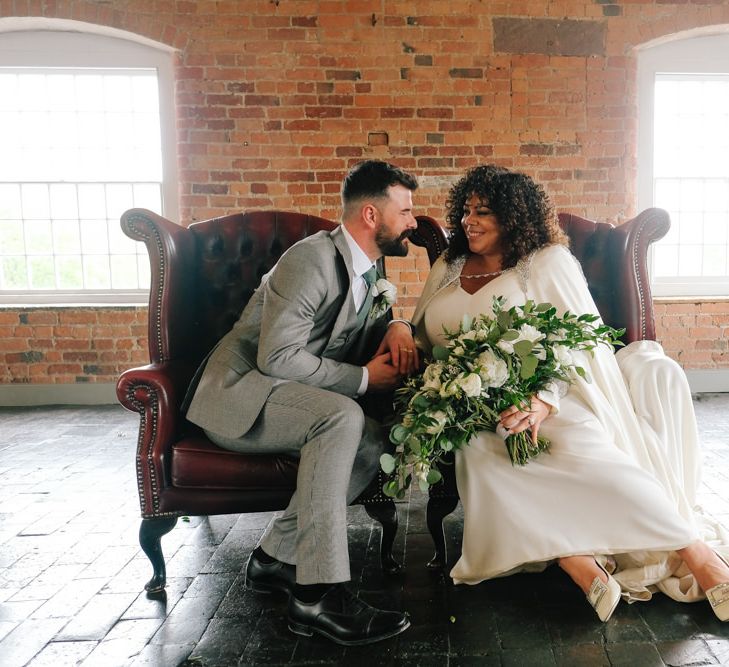 Bride and groom steal a moment