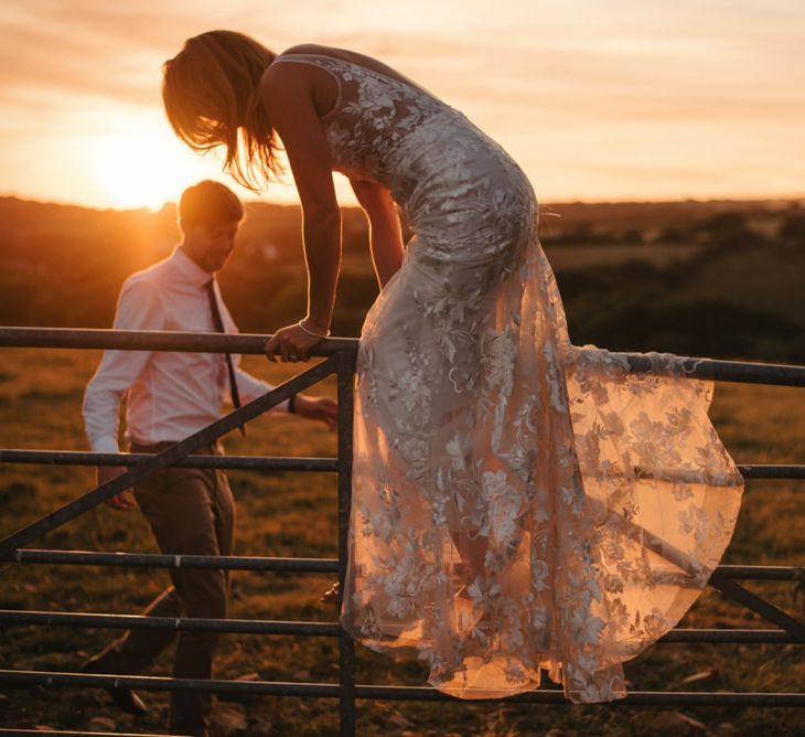 Laid Back Cornish Wedding Planned From Australia At Launcells Barton Bude Bride In Made With Love 'Stevie' Gown Images By McGivern Photography