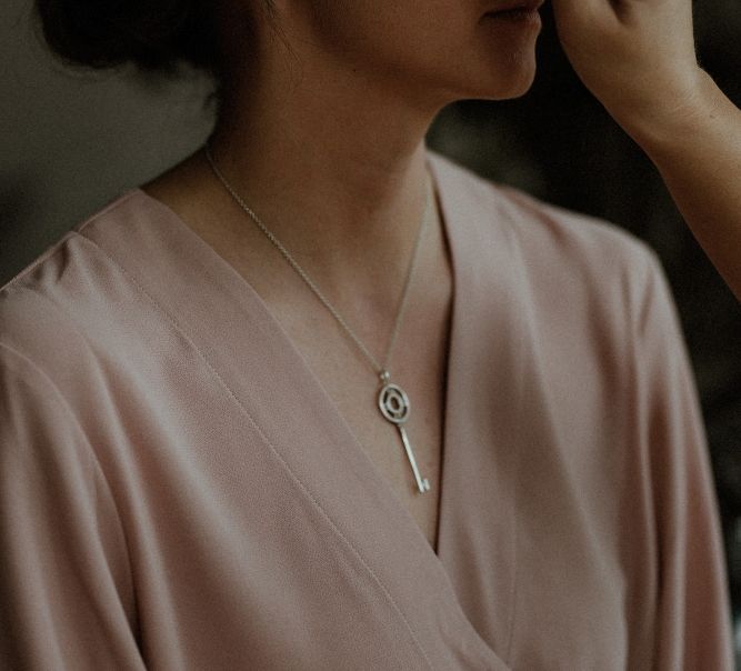 Wedding Morning Preparations | Bridal Make Up | Georgina Keeley Blush Pink Dressing Gown | Beaded Needle &amp; Thread Dress for Intimate Islington Wedding | Olivia &amp; Dan Photography