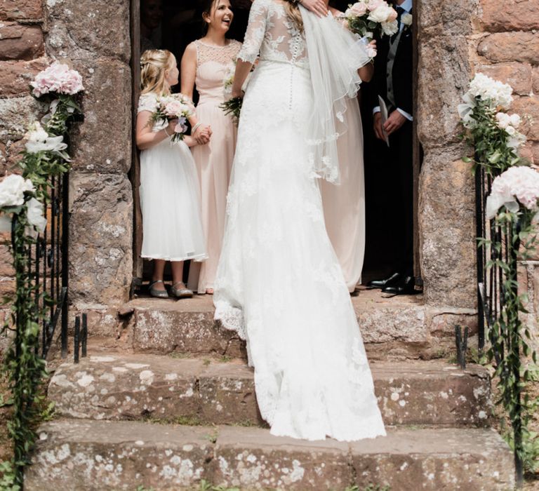 Church  Ceremony Bridal Entrance with Bride in Mori Lee Wedding Dress and Veil