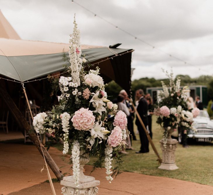 White and Pink Wedding Flower Arrangement