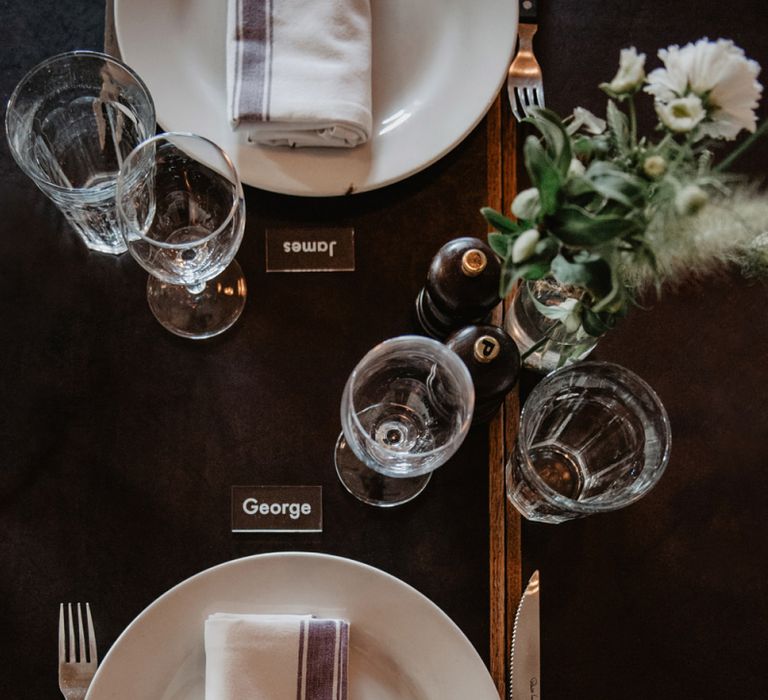 Elegant Place Settings with Acrylic Name Place Cards