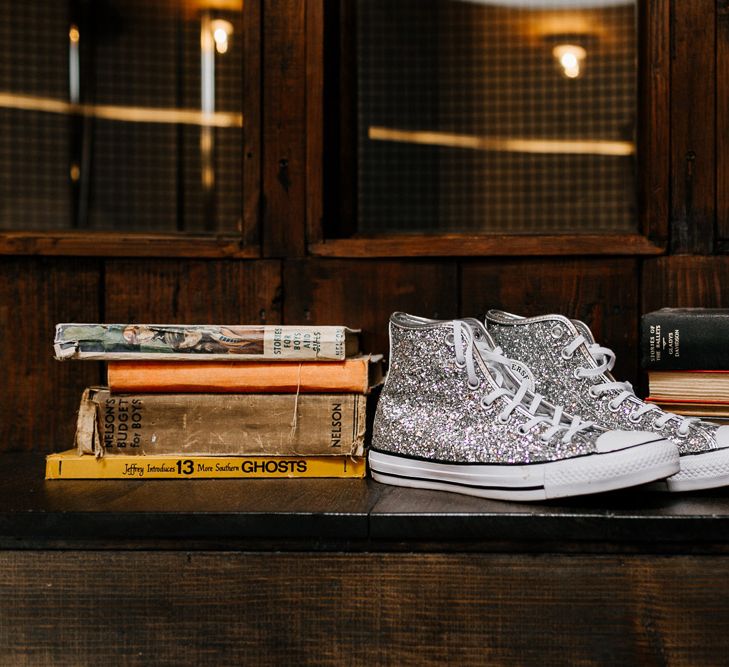 Jewel Encrusted Converse Bridal Trainers | Quirky Pub Wedding at The Bell in Ticehurst East Sussex | Epic Love Story Photography