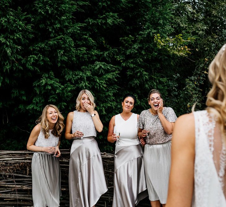 Bridal Party First Look | Quirky Pub Wedding at The Bell in Ticehurst East Sussex | Epic Love Story Photography