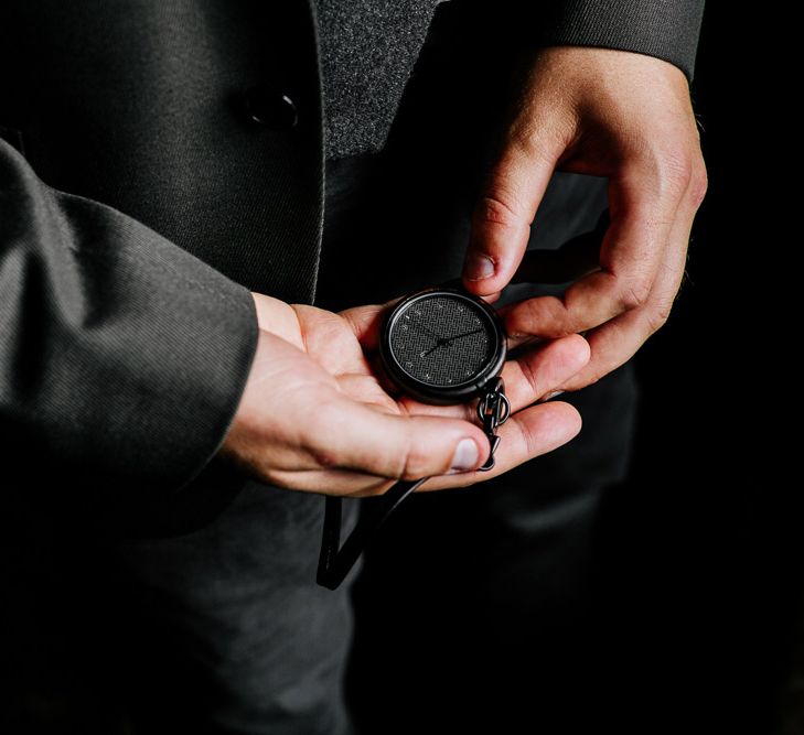 Auteur ‘Momento’ Wooden Pocket Watch | Quirky Pub Wedding at The Bell in Ticehurst East Sussex | Epic Love Story Photography