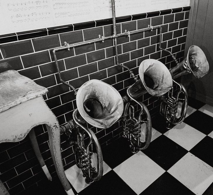 Tuba Urinals | Quirky Pub Wedding at The Bell in Ticehurst East Sussex | Epic Love Story Photography