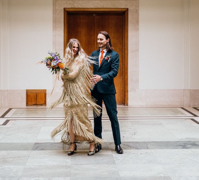 Bride and Groom Dance During Ceremony