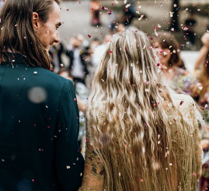 Bride and Groom Confetti Exit