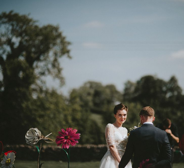 Bride and groom getting married