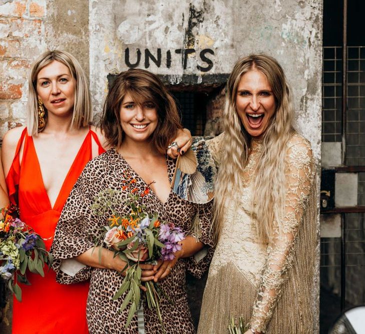 Bridal Party in Mismatched Bridesmaid Dresses