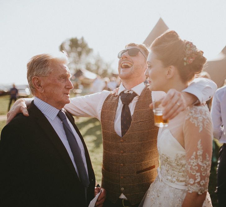 Groom laughing