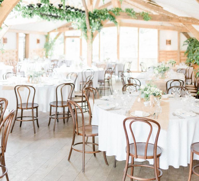 Cripps Barn Wedding Reception with Foliage Wedding Decor