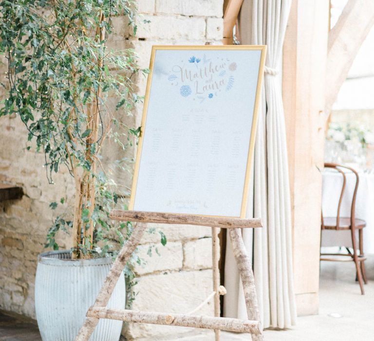 Table Plan on Bamboo Easel