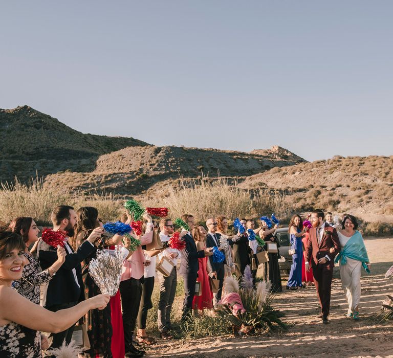 Guests at Spanish Beach wedding