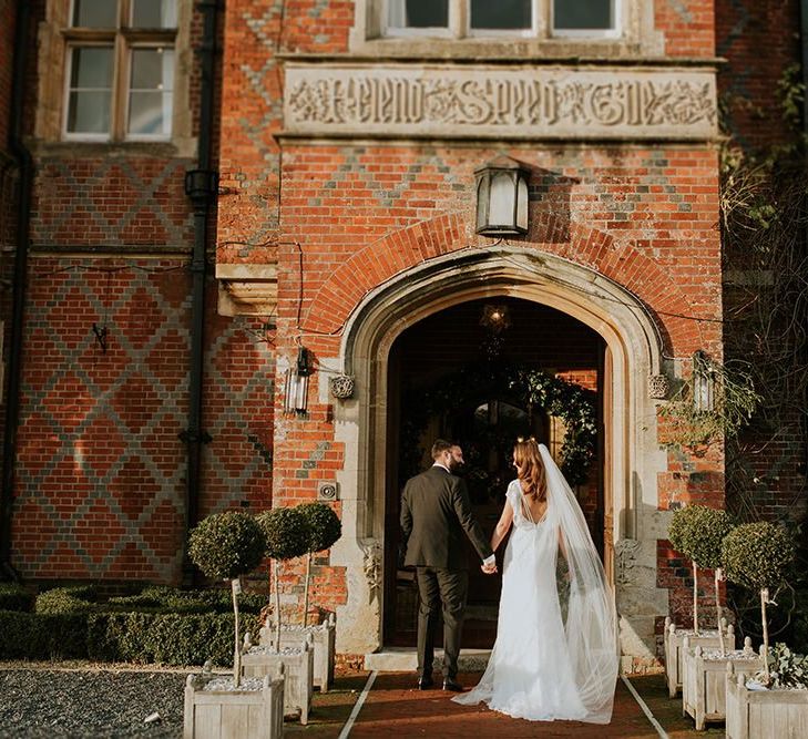 Bride and groom at Burley Manor wedding venue