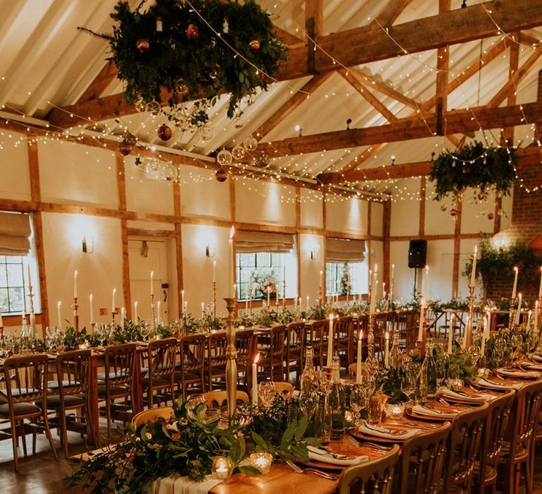 Wedding breakfast decor for winter wedding