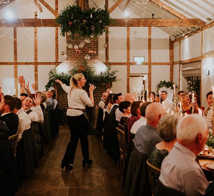 Singing waiters at Burley Manor