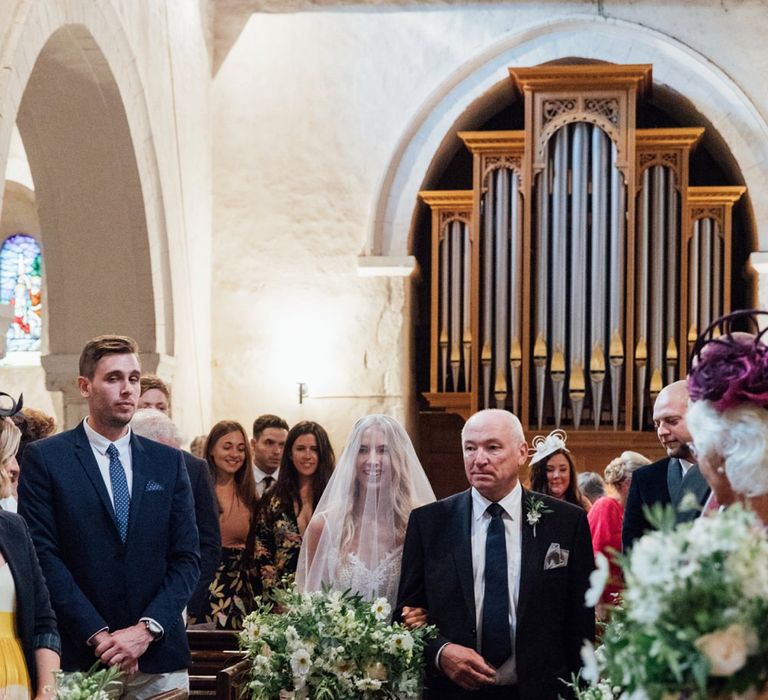 Church Wedding Flower Decor | French Rustic at Northbrook Park in Surrey | Images by Charlotte Bryer-Ash