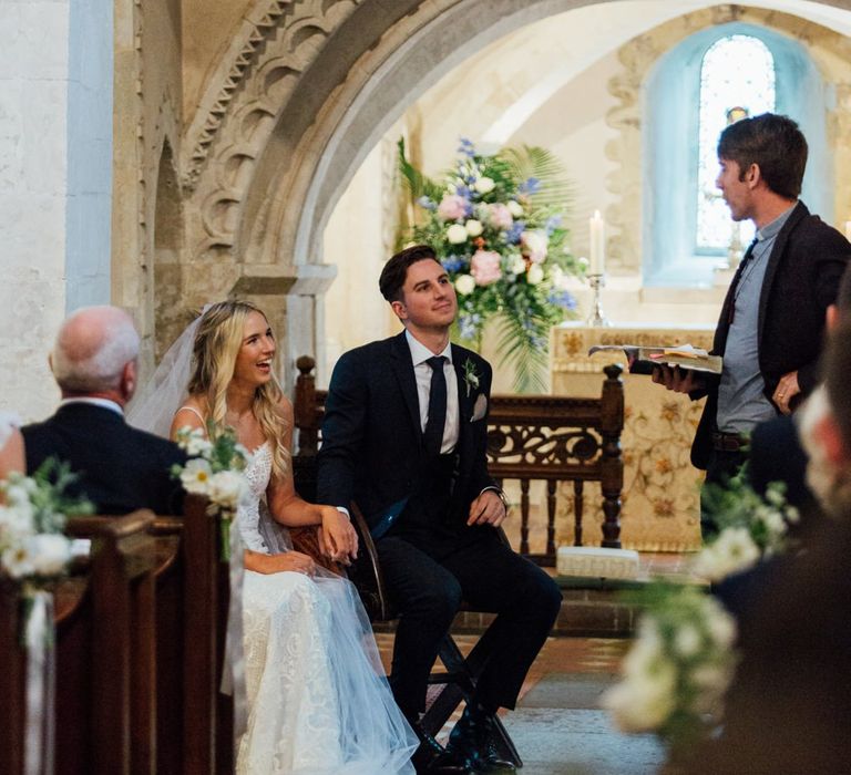 Church Wedding Flower Decor | French Rustic at Northbrook Park in Surrey | Images by Charlotte Bryer-Ash