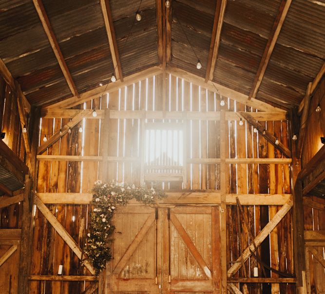 Nancarrow Farm wedding ceremony in barn