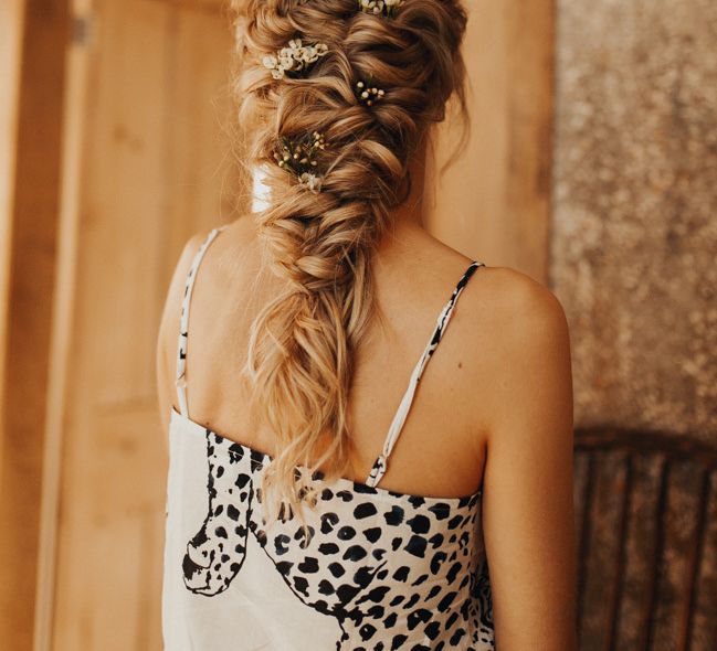 Bridal braided updo