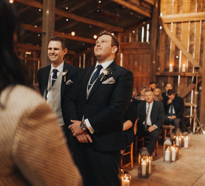 Groom waits for bride's arrival at Nancarrow Farm