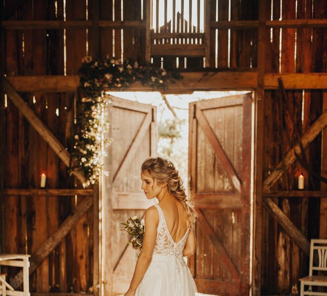 Catherine Parry bridal gown with updo