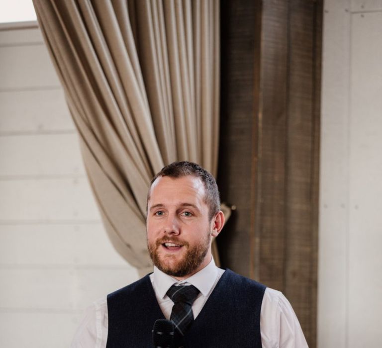 Grooms speech captured by Aberdeen wedding photographer