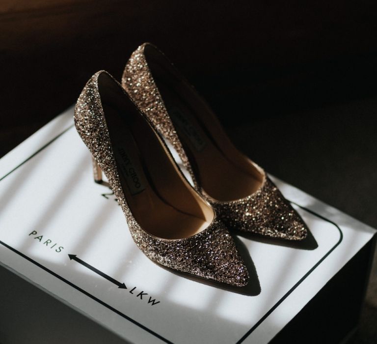 Sparkly wedding shoes