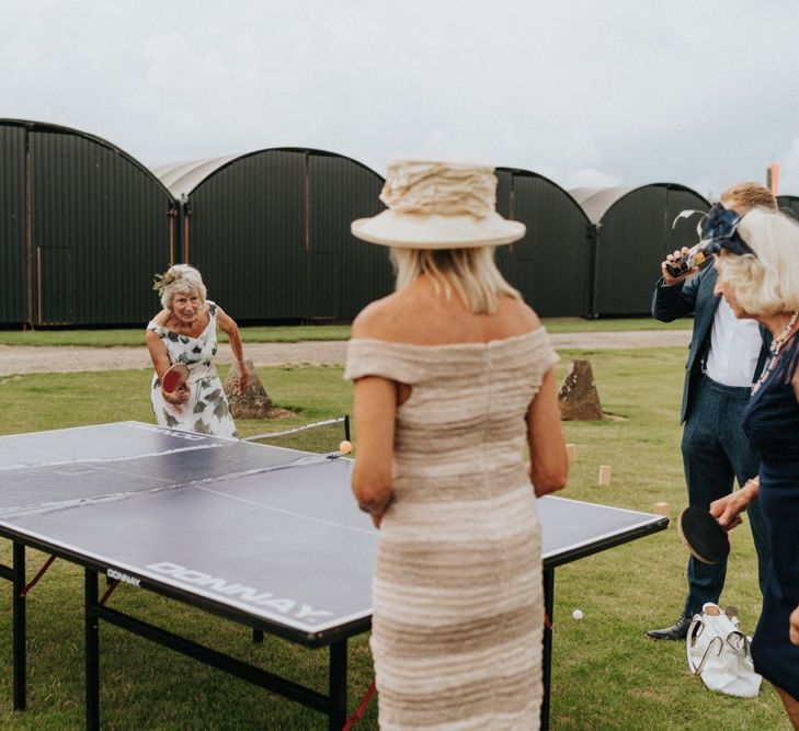 Outdoor games at barn wedding