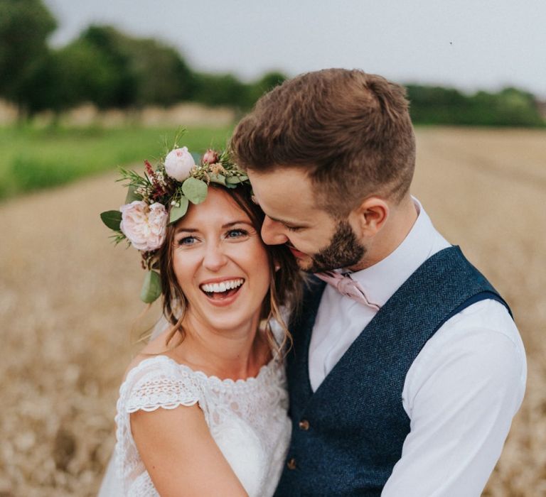 Bride and groom at Warwickshire wedding venue