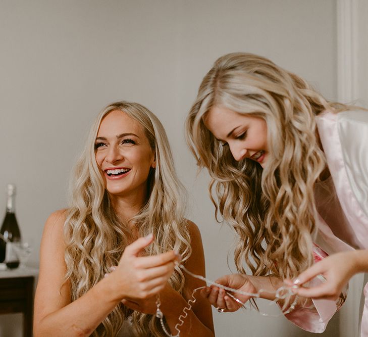 Wedding Morning Bridal Preparations | Outdoor Boho Wedding at Chateau le Tour, France | Adam and Grace Photography | Head and Heart Films