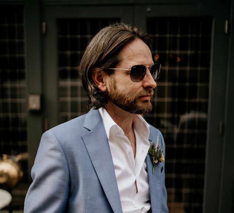 Groom in Light blue blazer