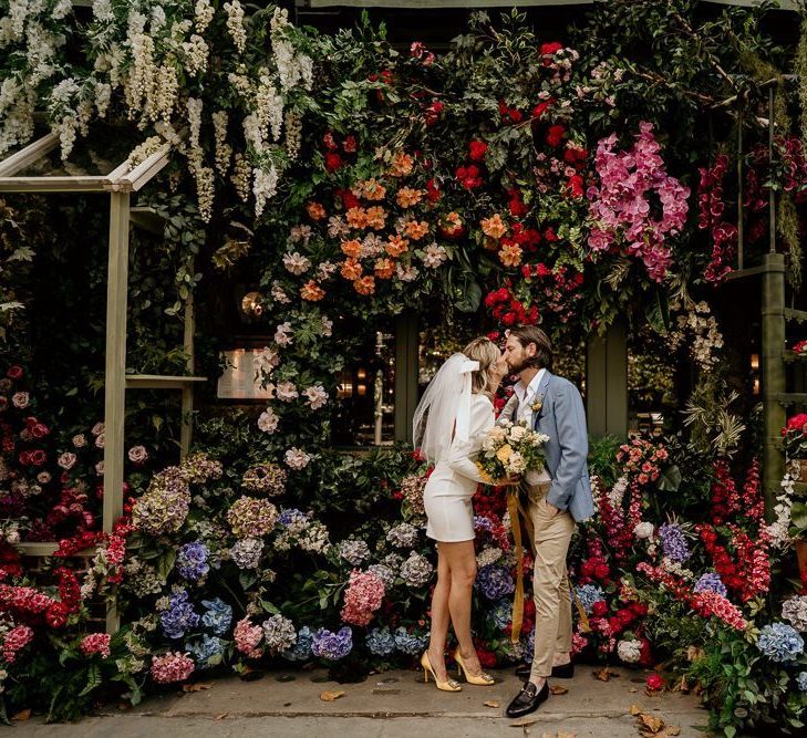 Bride and groom London portrait by Elena Popa Photography