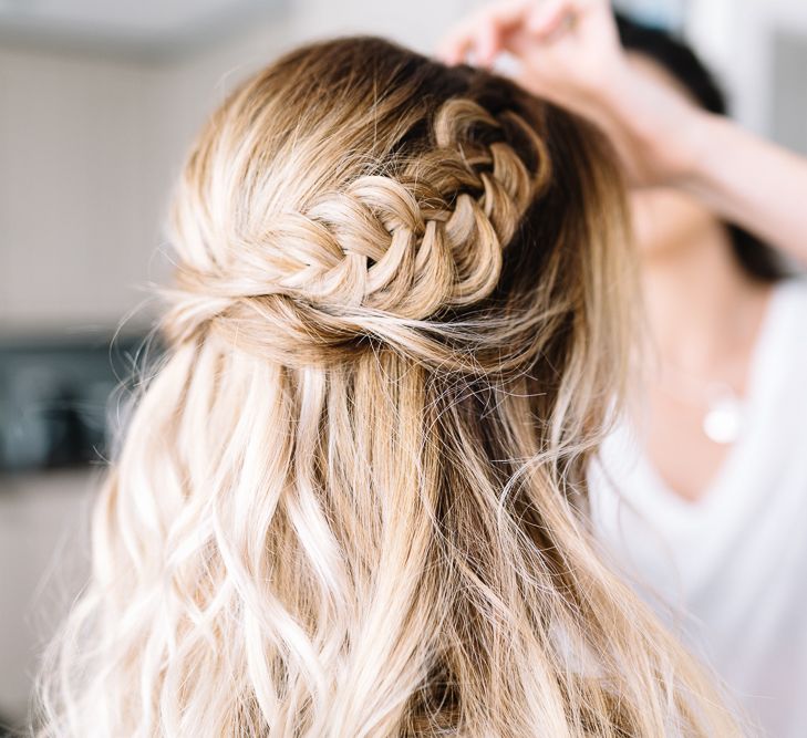 Half Up Half Down Wedding Hairstyle with Bridal Braid