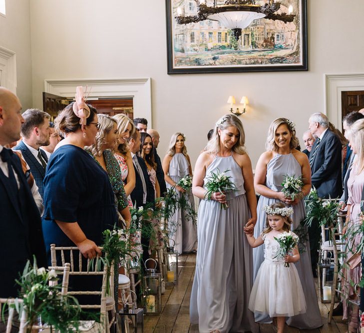 Wedding Ceremony Bridesmaid Entrance in Silver Mist TH&amp;TH Dresses