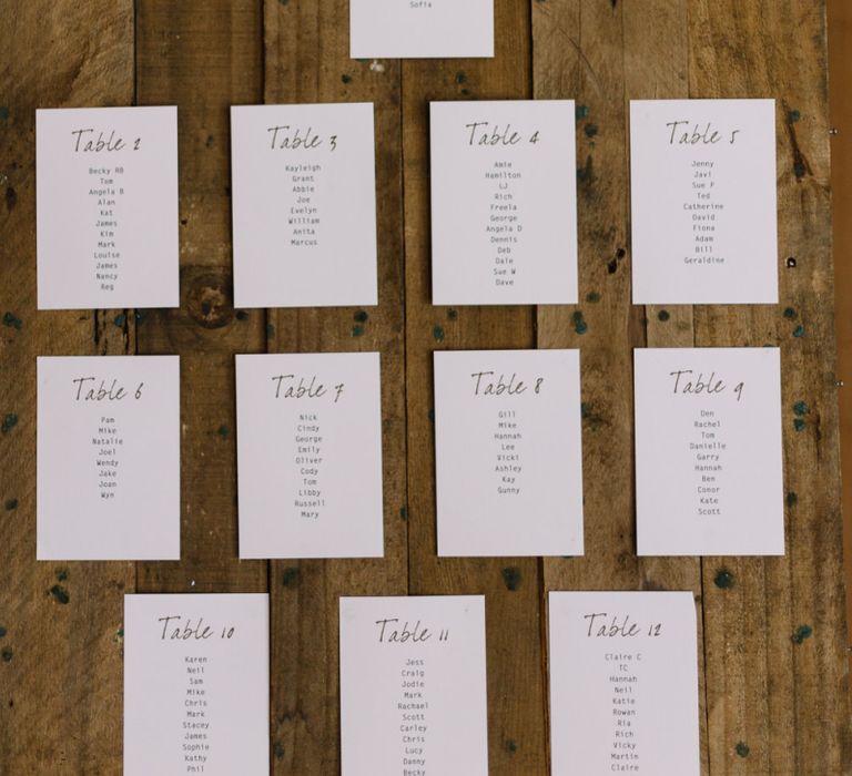 Wooden Table Plan with Seating for Eating Sign