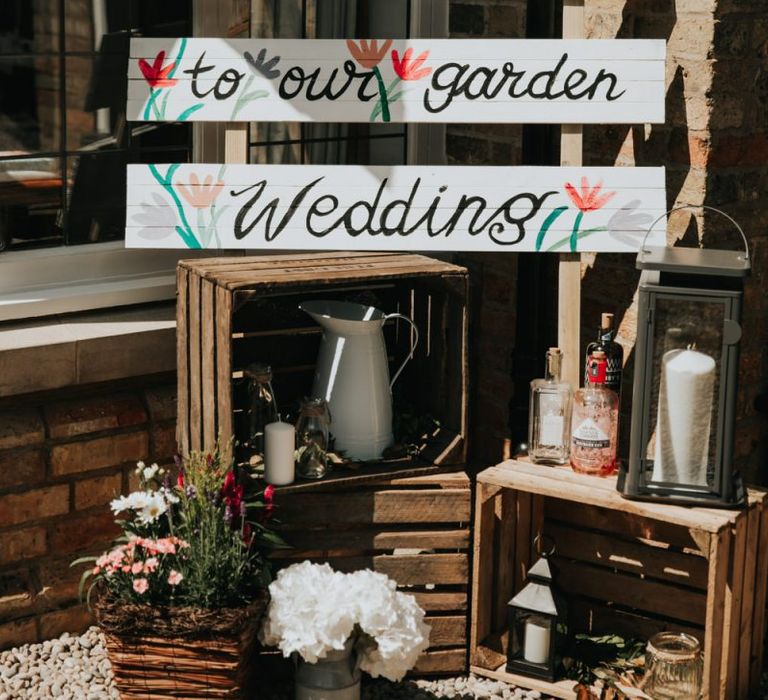 Personalised painted wooden wedding signs