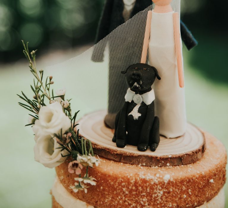 Wedding cake topper with pet dog